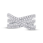 1.18ct 14k White Gold Diamond Bridge Ring Size 5